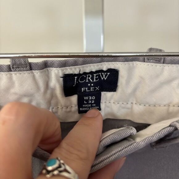 Men's Gray Pants J CREW flex 30x32 grey chino pants classic preppy - Picture 2 of 5
